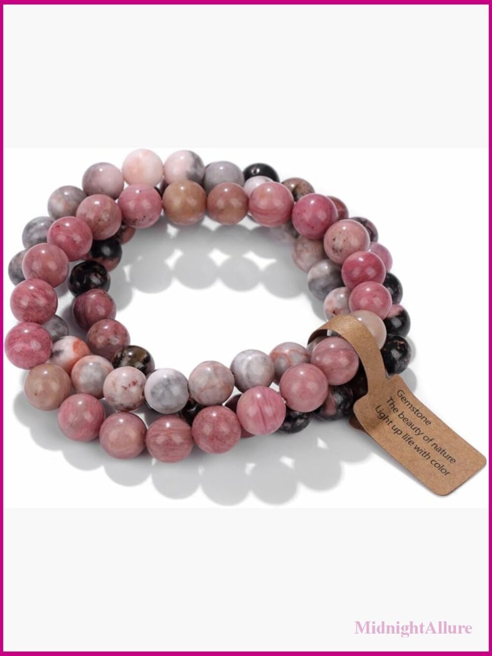 3 PCS Natural Stone Stretch Bracelets Healing Crystal Beaded Jewelry Set for
